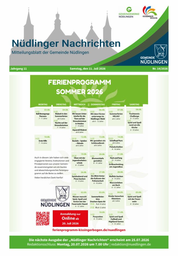 Nüdlinger Nachrichten Titelblatt 14/2026