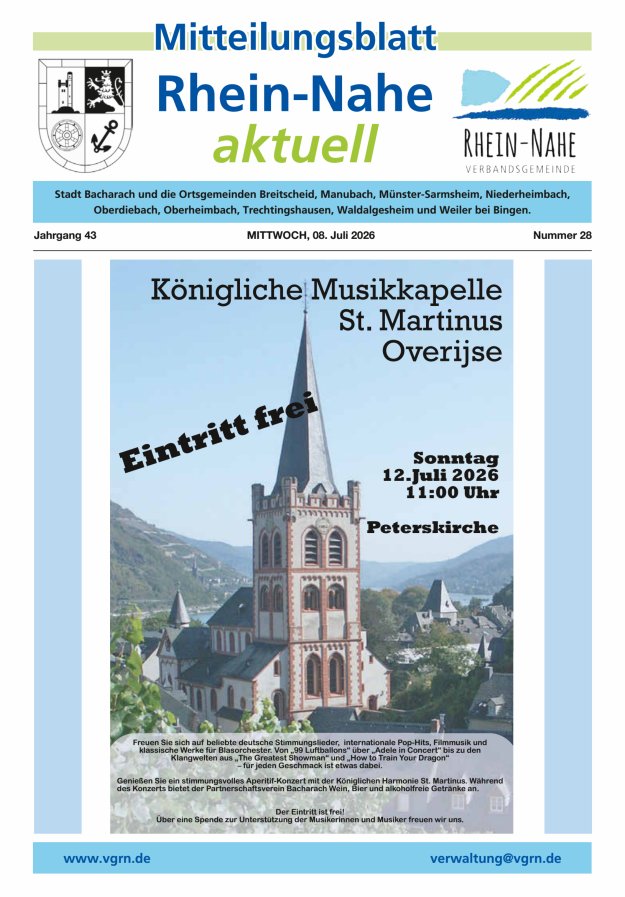 Rhein-Nahe aktuell Titelblatt 28/2026