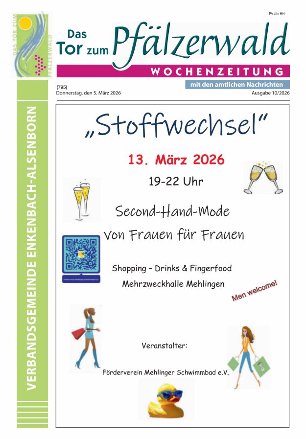 Das Tor zum Pfälzer Wald - VG Enkenbach-Alsenborn Titelblatt 10/2026