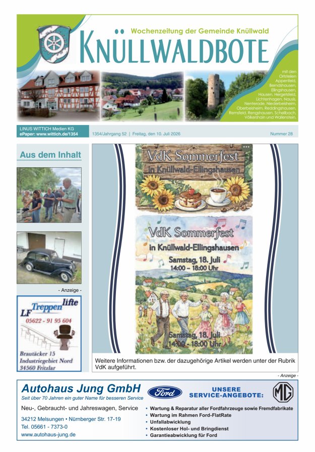 Knüllwaldbote Titelblatt 28/2026