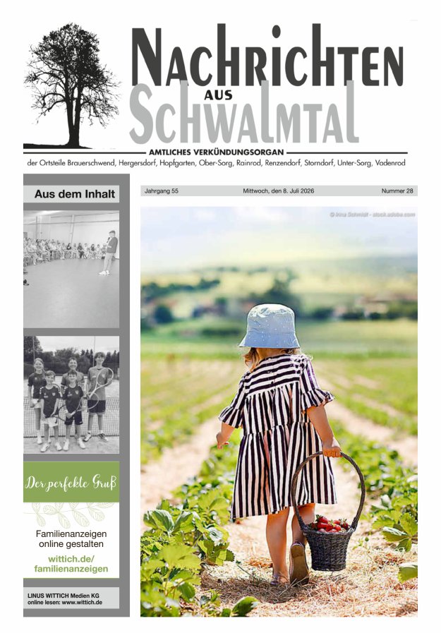 Nachrichten aus Schwalmtal Titelblatt 28/2026