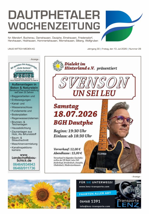 Dautphetaler Wochenzeitung Titelblatt 28/2026