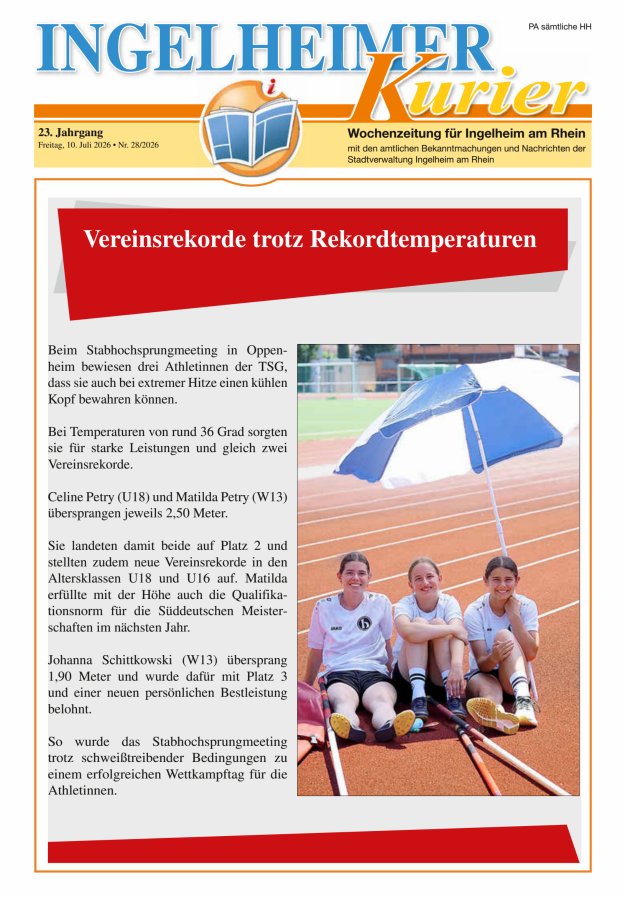 Ingelheimer Kurier Titelblatt 28/2026