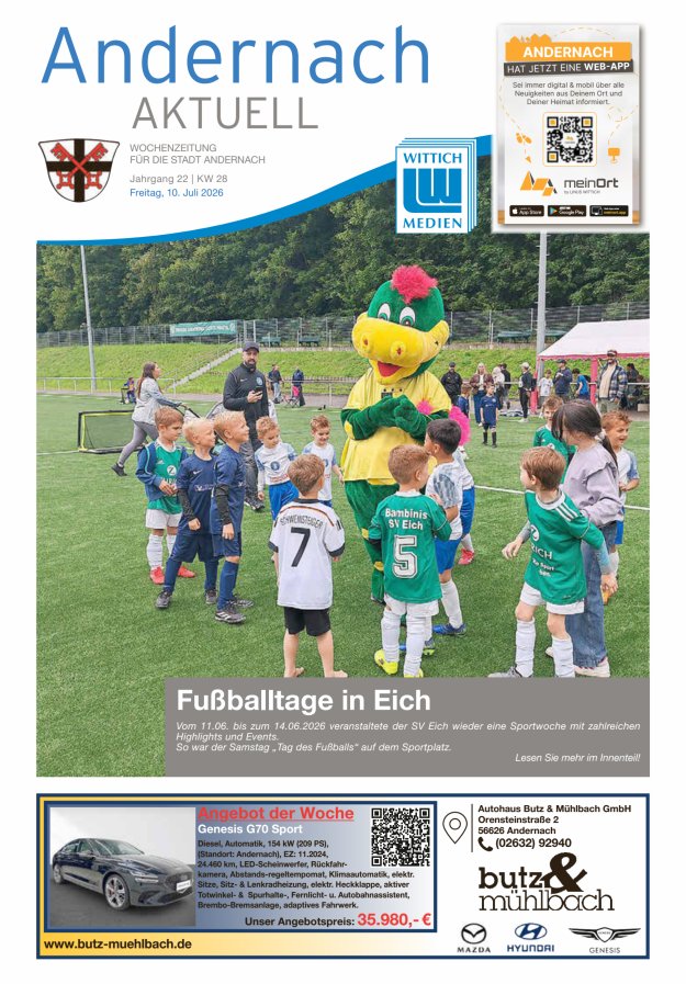 Andernach aktuell Titelblatt 28/2026