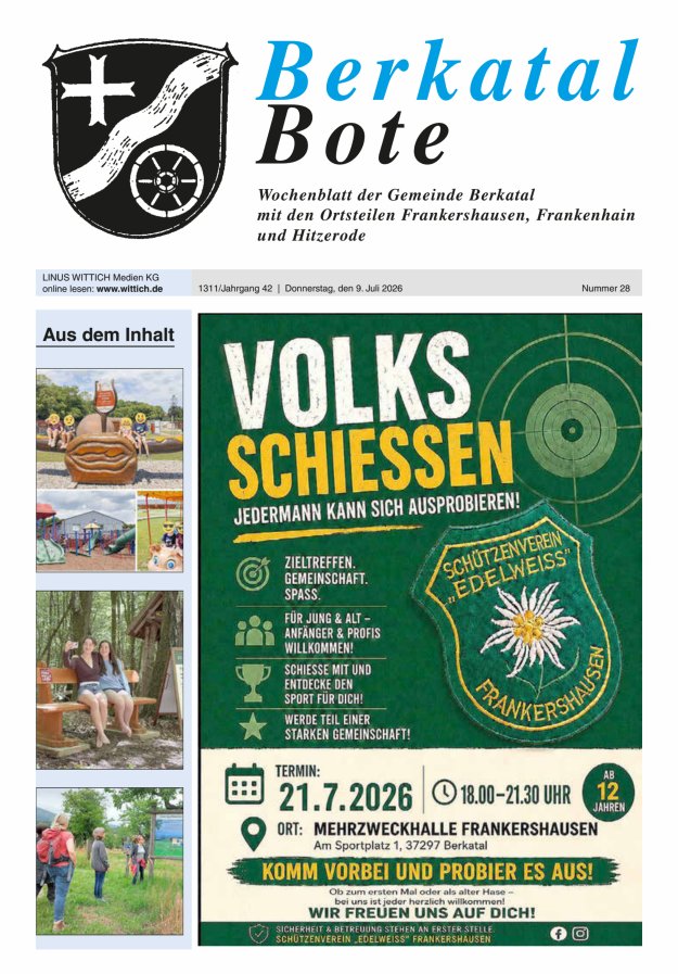 Berkatal Bote Titelblatt 28/2026