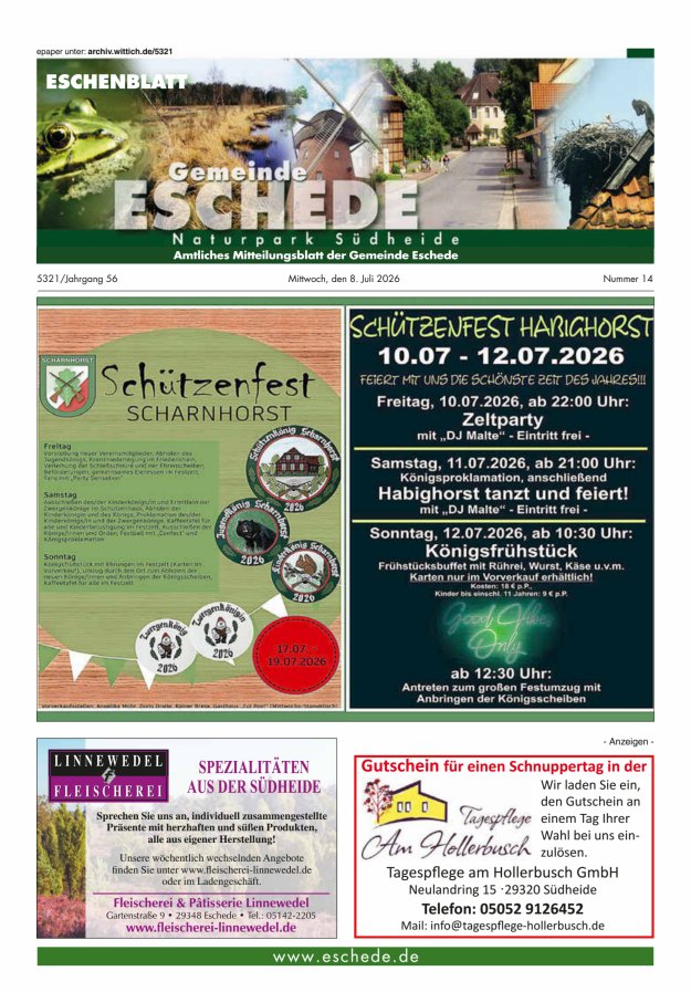 Eschenblatt Titelblatt 14/2026