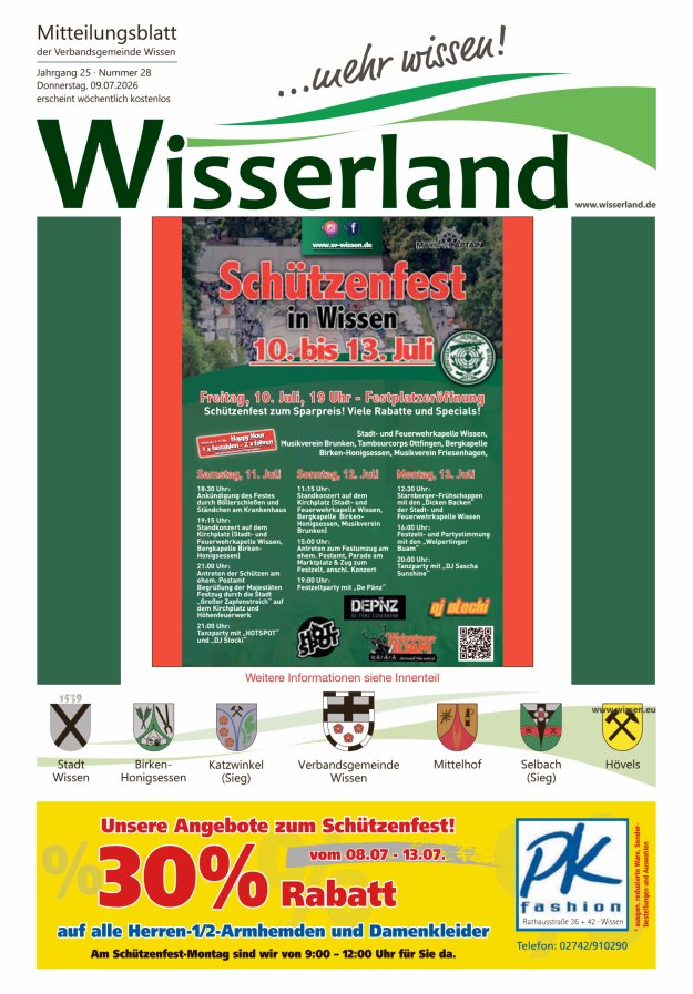 Mitteilungsblatt Wissen - Wisserland...mehr wissen! Titelblatt 28/2026