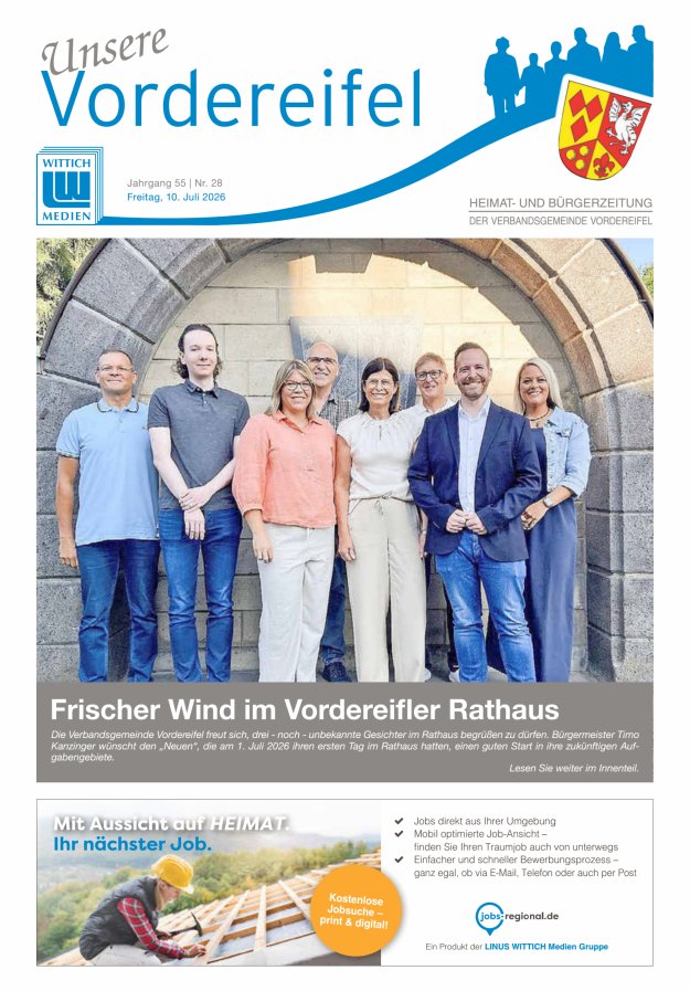 Mitteilungsblatt Vordereifel - Heimat- u Bürgerzeitung der VG Vordereifel Titelblatt 28/2026
