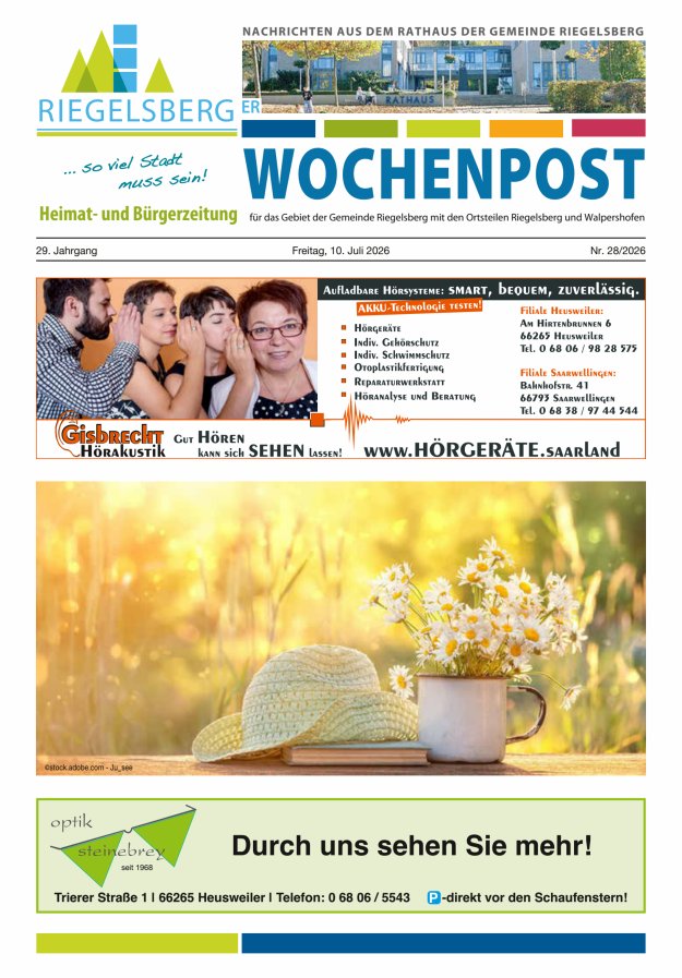 Riegelsberger Wochenpost Titelblatt 28/2026