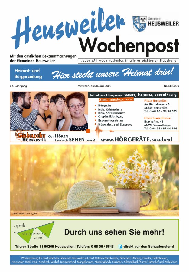 Heusweiler Wochenpost Titelblatt 28/2026