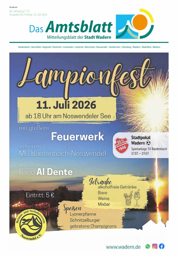 Stadt Wadern Titelblatt 28/2026