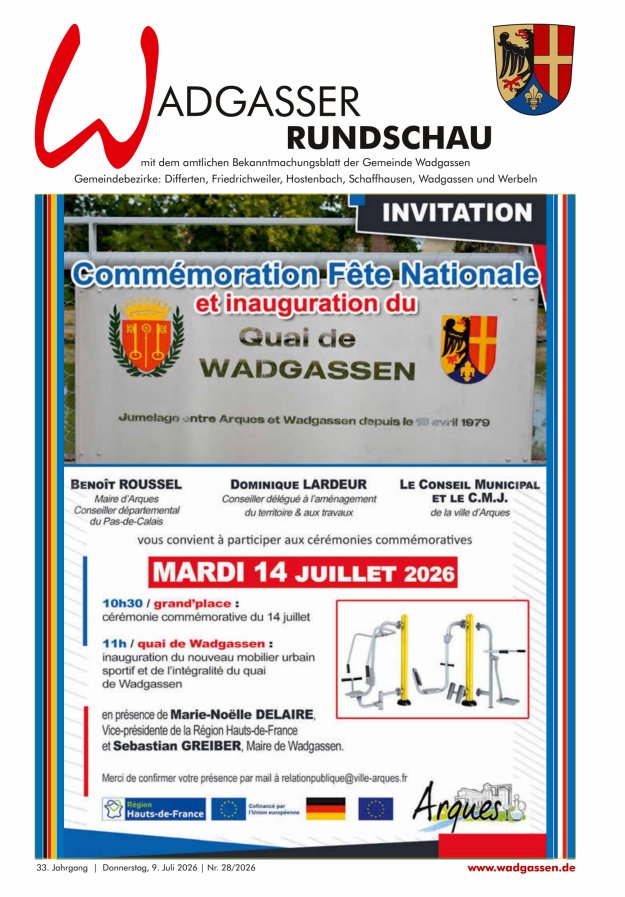 Wadgasser Rundschau Titelblatt 28/2026