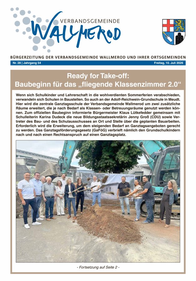 Wir über uns - Verbandsgemeinde Wallmerod Titelblatt 28/2026