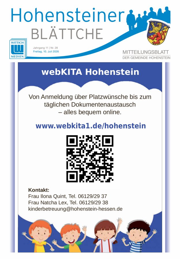 Hohensteiner Blättche Titelblatt 28/2026