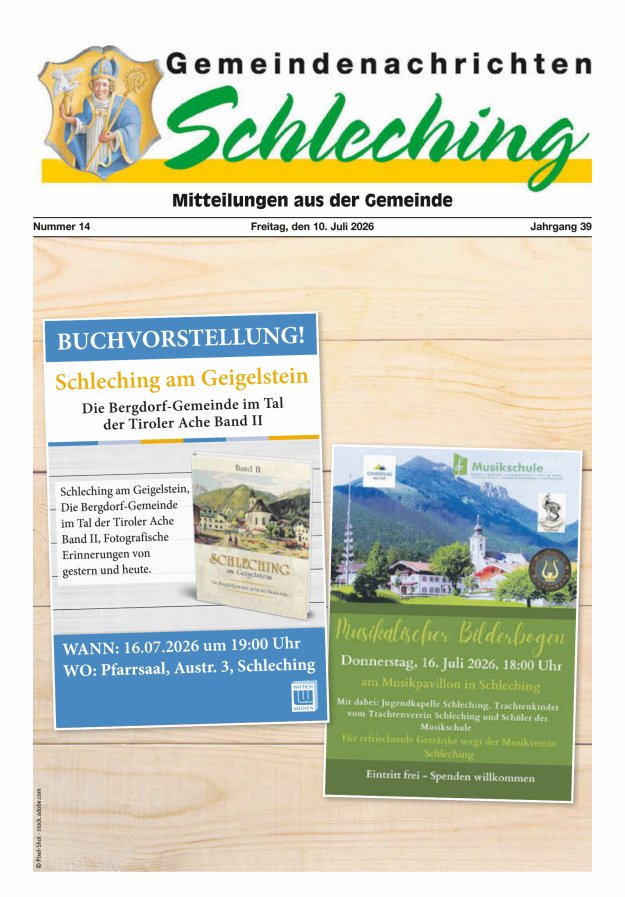 Gemeindenachrichten Schleching Titelblatt 14/2026
