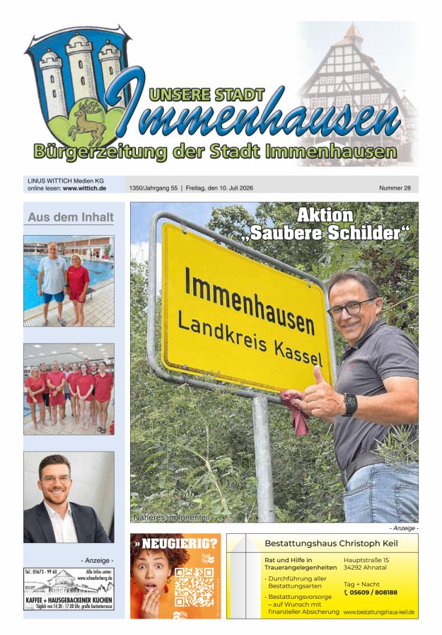 Unsere Stadt Immenhausen Titelblatt 28/2026
