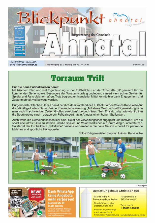 Blickpunkt Ahnatal Titelblatt 28/2026