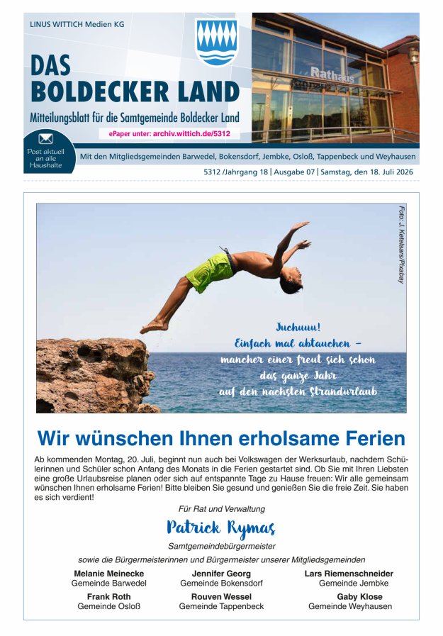 Samtgemeinde Boldecker Land Titelblatt 07/2026