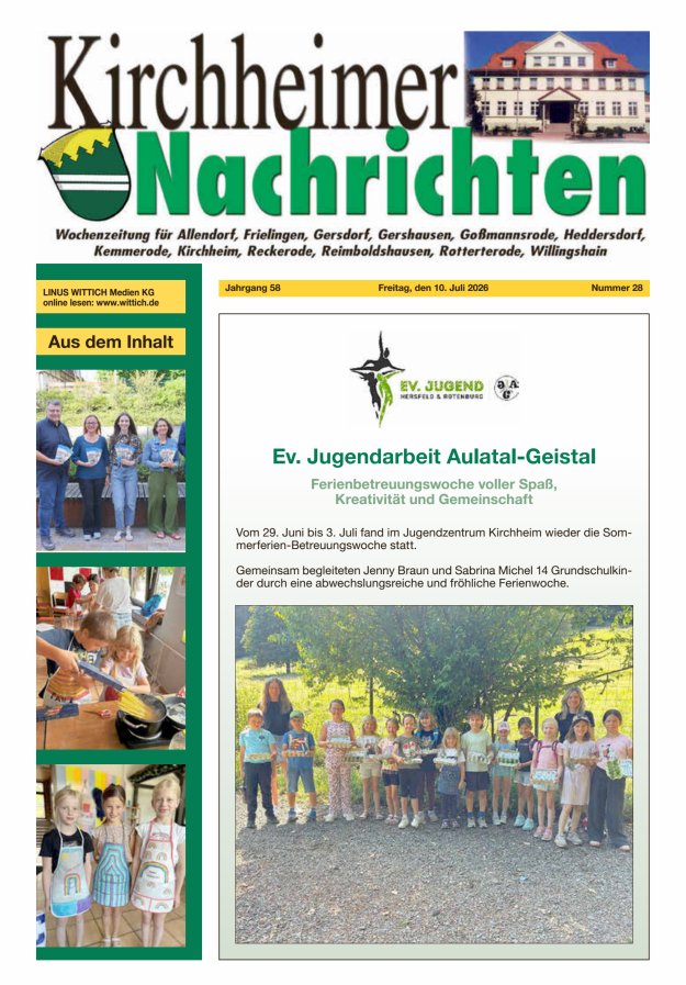 Kirchheimer Nachrichten Titelblatt 28/2026