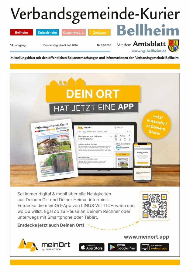 Verbandsgemeinde-Kurier Bellheim Titelblatt 28/2026