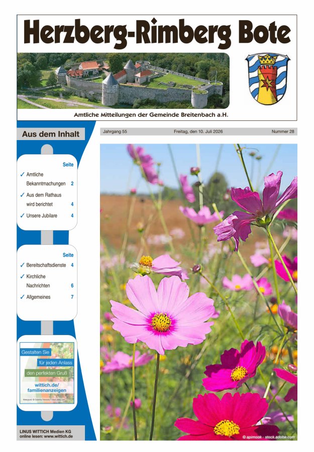 Herzberg-Rimberg Bote Titelblatt 28/2026