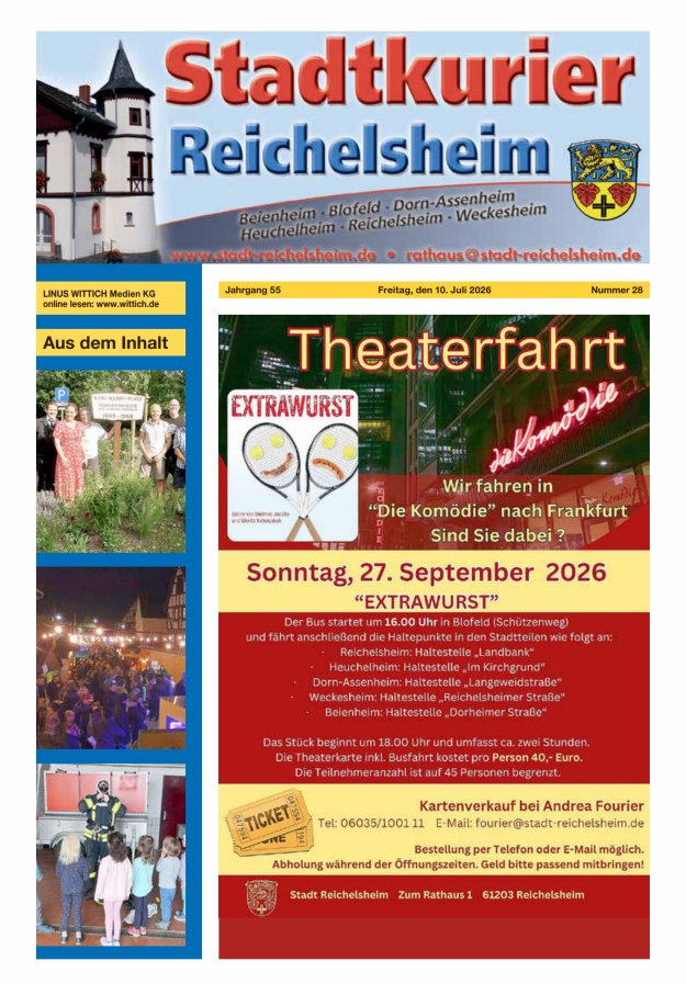 Stadtkurier Reichelsheim Titelblatt 28/2026