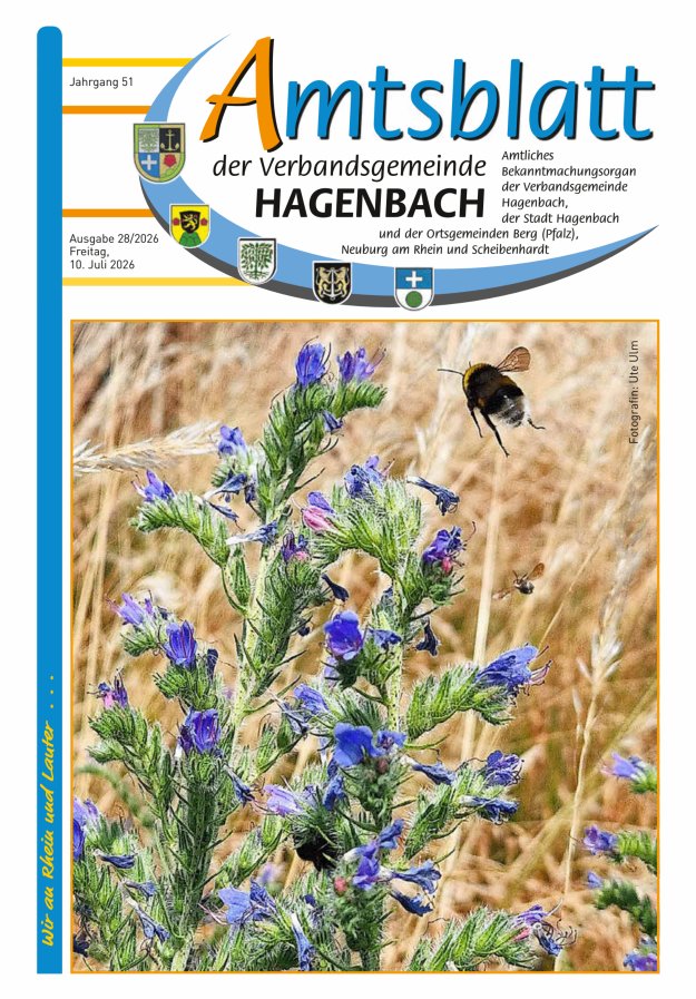Amtsblatt der VG Hagenbach Titelblatt 28/2026