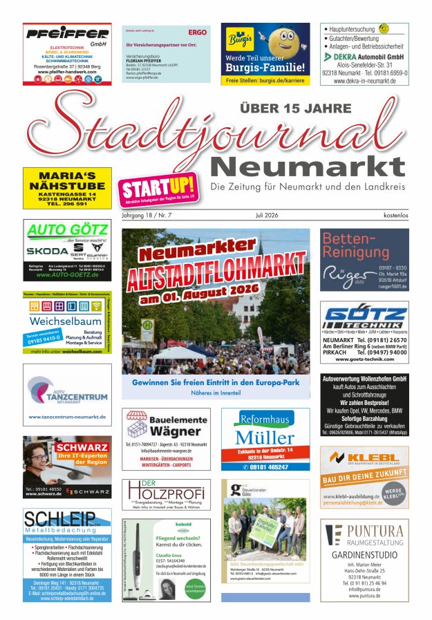 Stadtjournal Neumarkt Titelblatt 07/2026