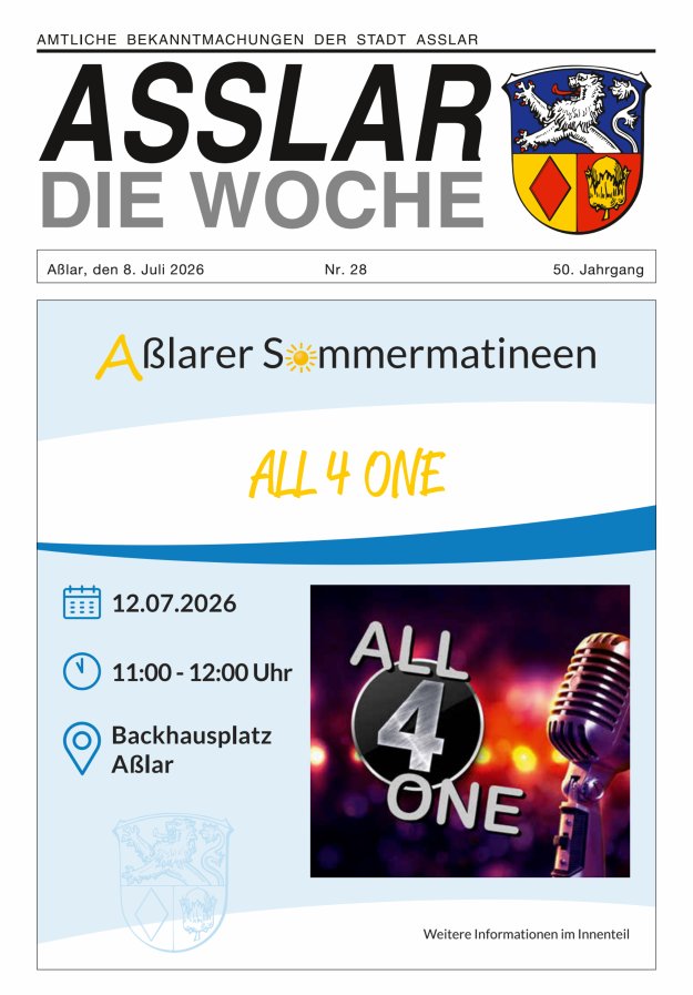 Asslar - Die Woche Titelblatt 28/2026