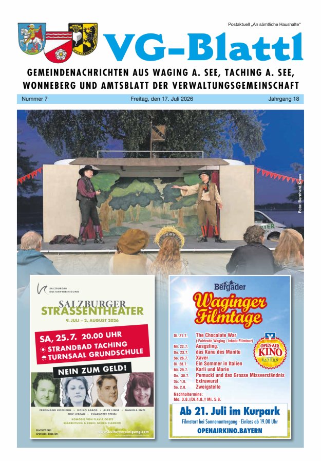 Gemeinde-Zeitung Waging a See Titelblatt 07/2026