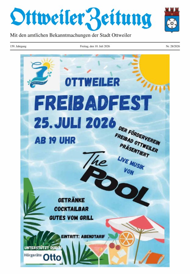 Ottweiler Zeitung Titelblatt 28/2026
