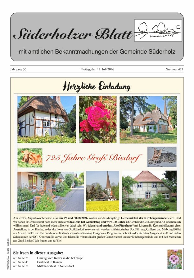 Süderholzer Blatt Titelblatt 427/2026