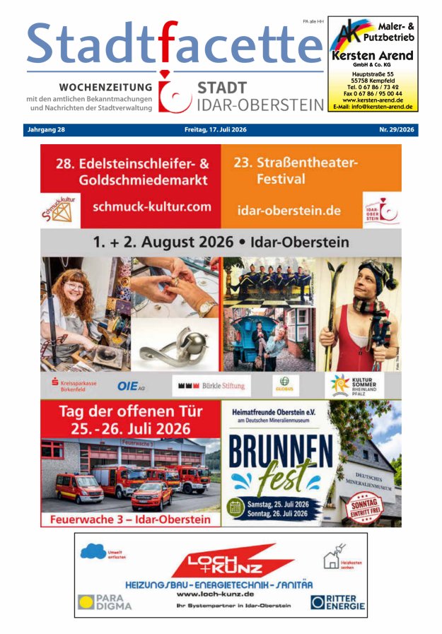 Stadtfacette Idar-Oberstein Titelblatt 21/2026