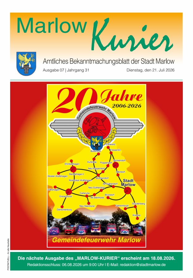 Marlow-Kurier Titelblatt 07/2026