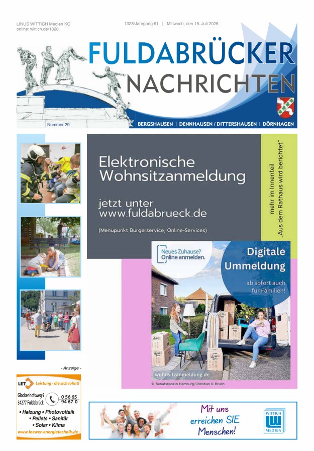 Fuldabrücker Nachrichten Titelblatt 29/2026