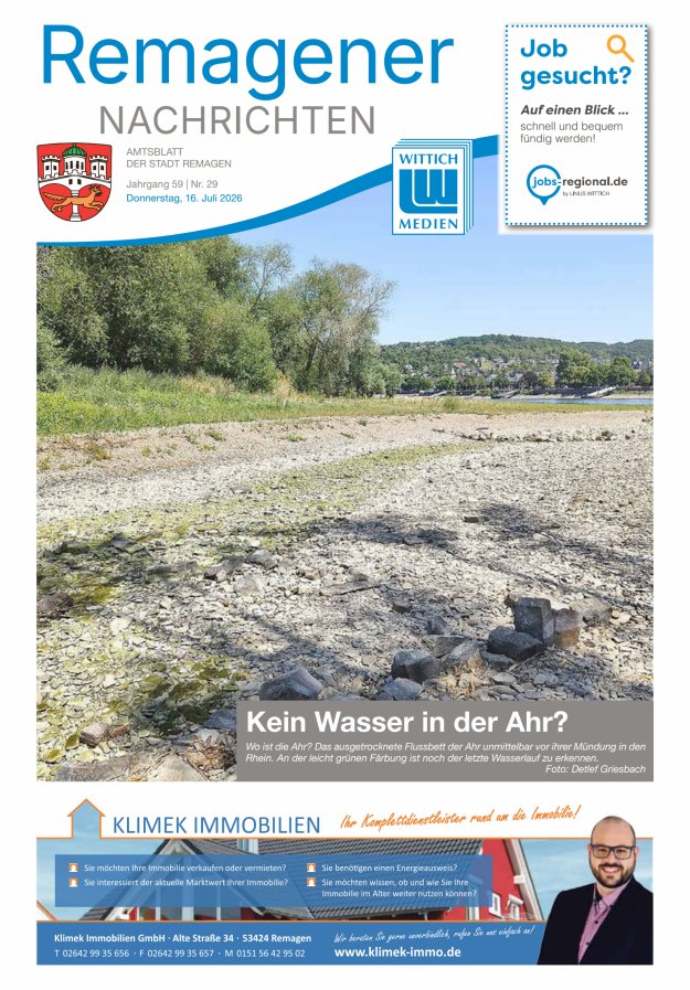 Remagener Nachrichten Titelblatt 29/2026