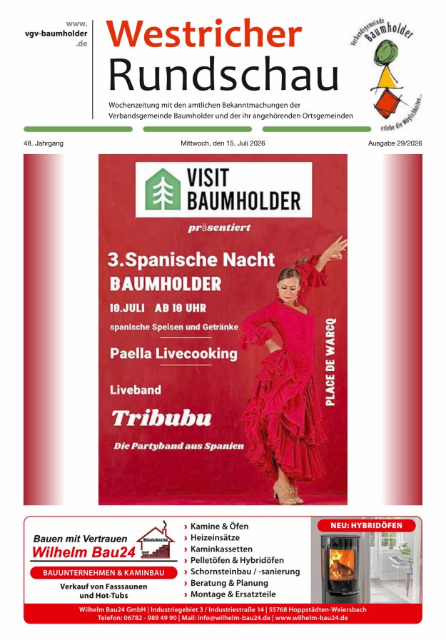 Westricher Rundschau VG Baumholder Titelblatt 29/2026