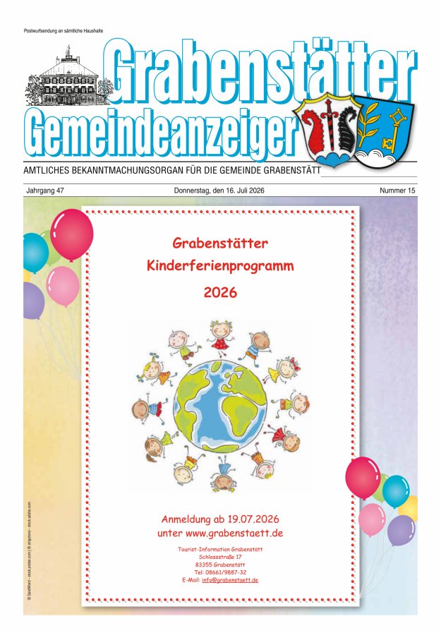 Grabenstätter Gemeindeanzeiger Titelblatt 15/2026