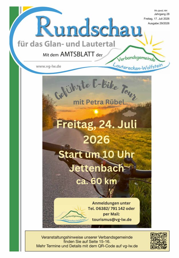 Rundschau für das Glan- und Lautertal Titelblatt 29/2026