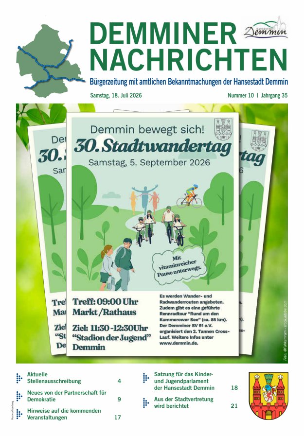 Demminer Nachrichten Titelblatt 10/2026