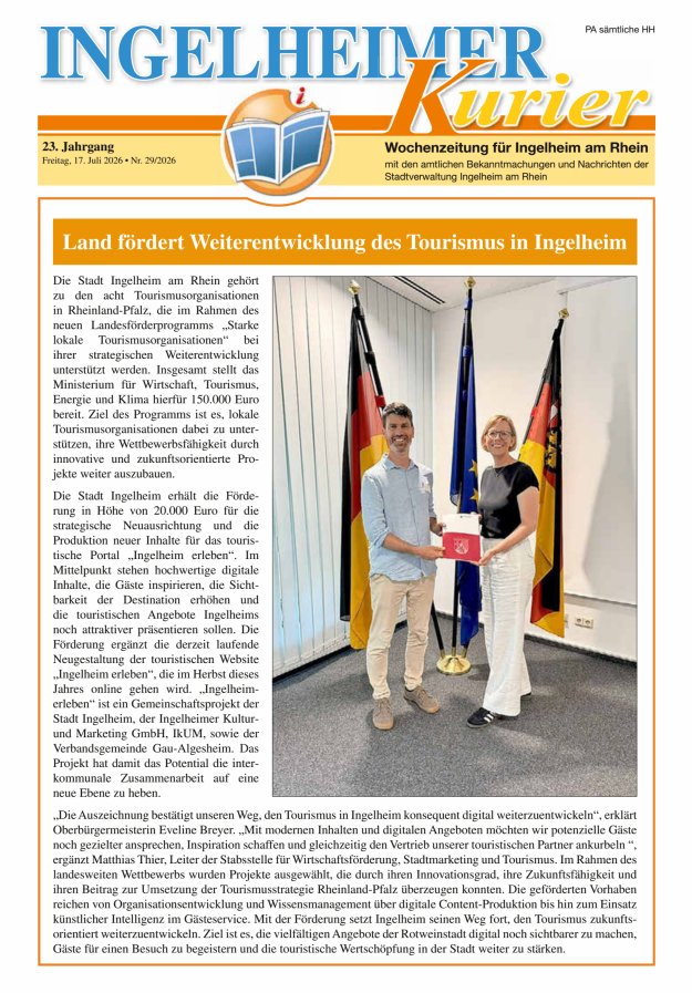 Ingelheimer Kurier Titelblatt 29/2026
