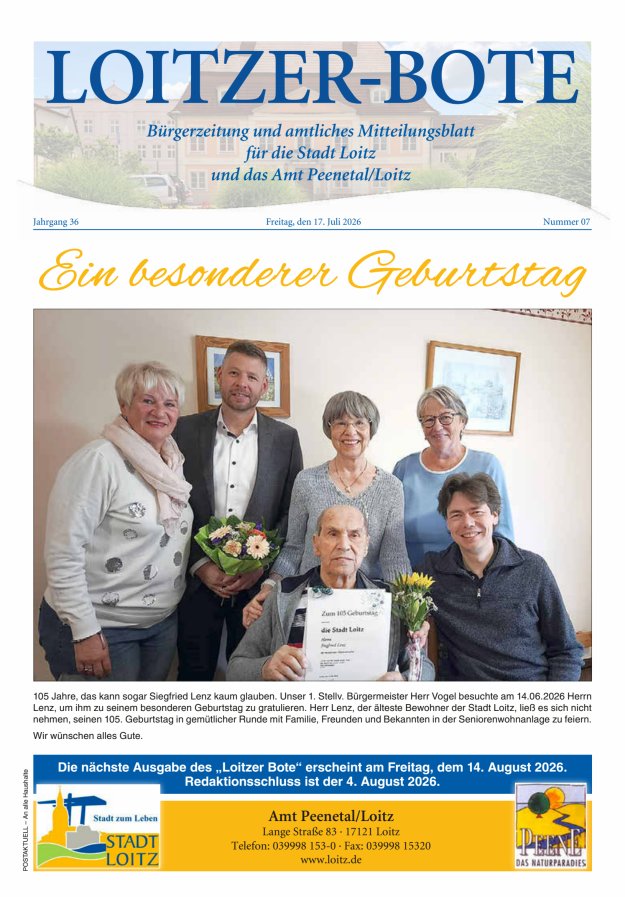 Loitzer Bote Titelblatt 07/2026