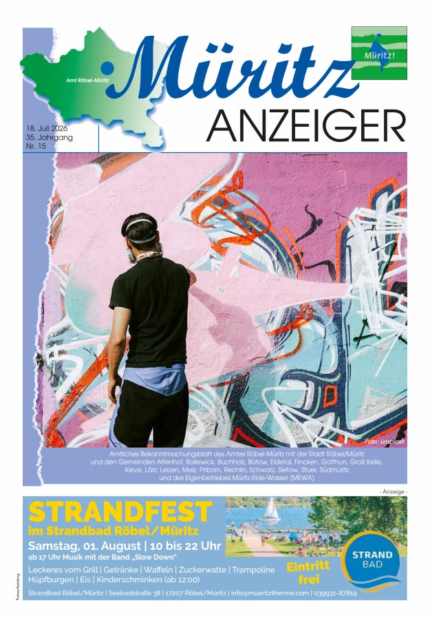 Müritz-Anzeiger Titelblatt 15/2026