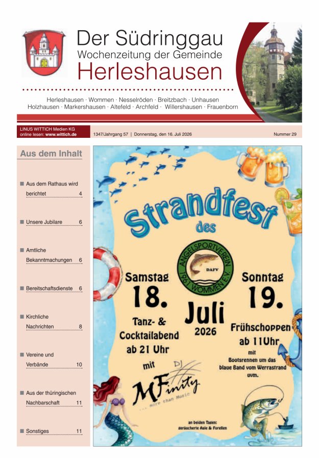 Der Südringgau Titelblatt 29/2026