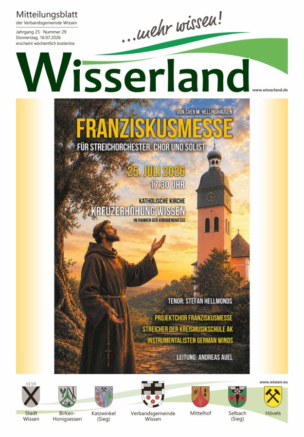 Mitteilungsblatt Wissen - Wisserland...mehr wissen! Titelblatt 29/2026