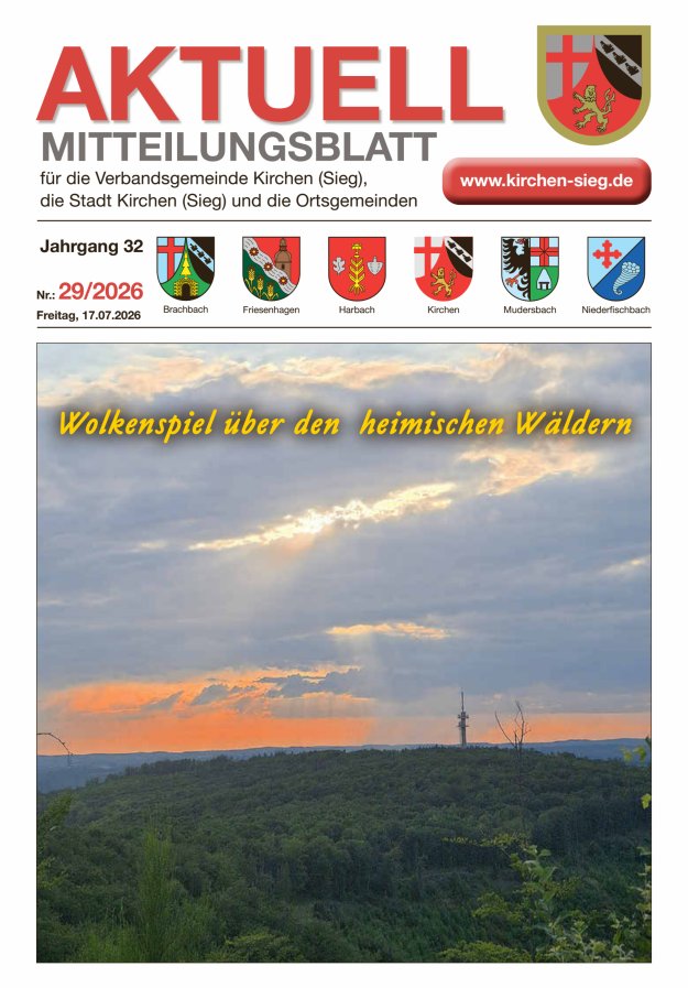 Aktuell - Mitteilungsblatt für die VG Kirchen (Sieg) Titelblatt 29/2026