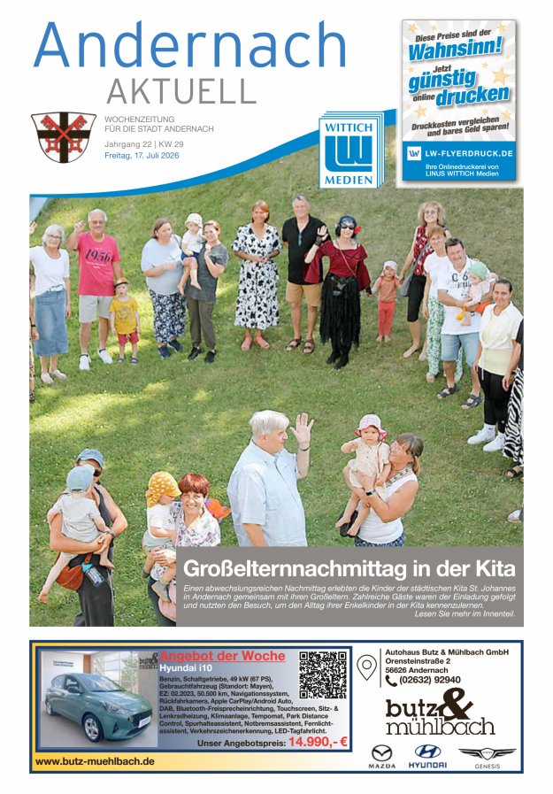 Andernach aktuell Titelblatt 29/2026