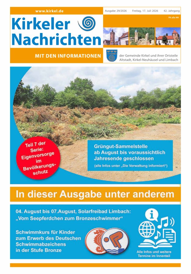 Kirkeler Nachrichten Titelblatt 29/2026
