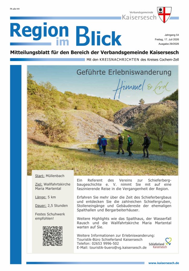 Region im Blick VG Kaisersesch Titelblatt 29/2026