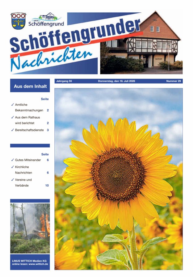 Schöffengrunder Nachrichten Titelblatt 29/2026